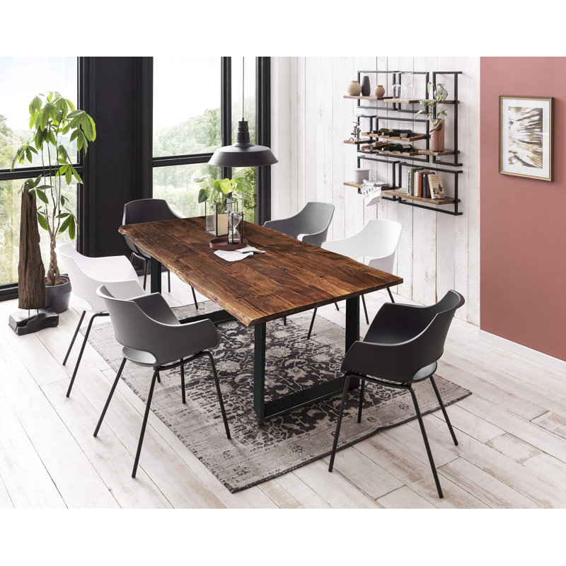 Farsund Dining Table, H77 x L160 x W85cm, Walnut, Black