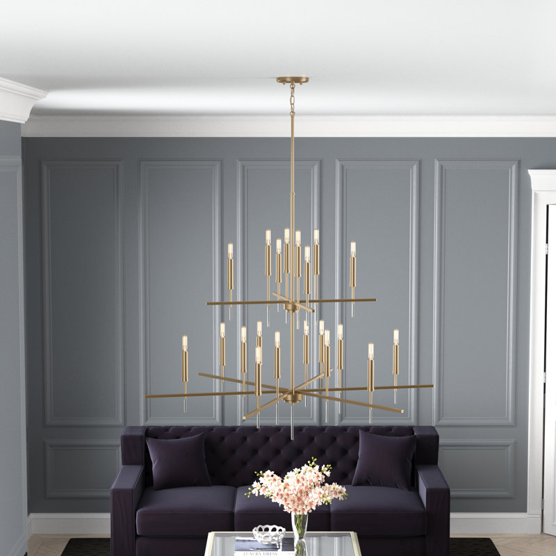 20 - Light Dimmable Tiered Chandelier
