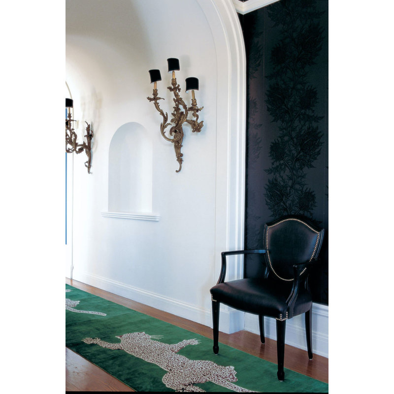 Diane Von Furstenberg Climbing Leopard Emerald Area Rug, Rectangle 4' x 6'