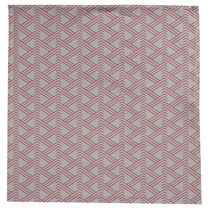 Classic Zig Zag Tablecloth, Gray/Red