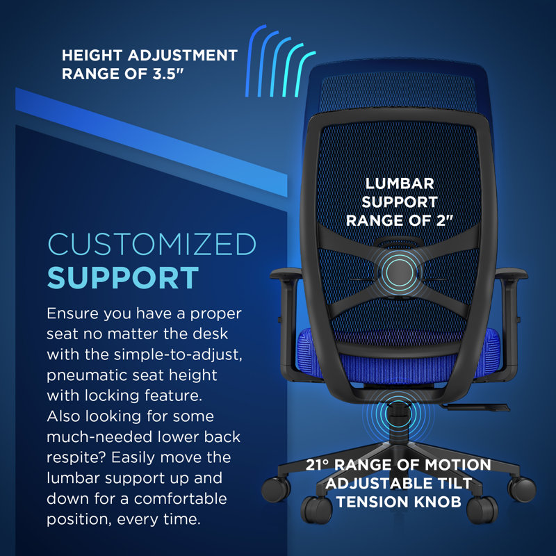 ProTask Swivel Executive Chair, Blue