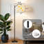 Lampe sur pied à arc avec abat-jour réglable floral rustique jaune fleur de gerbera eucalyptus automne lampe sur pied