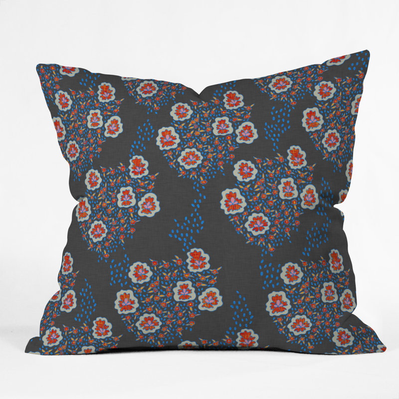 Coussin Holli Zollinger, 16 po x 16 po, Gris foncé