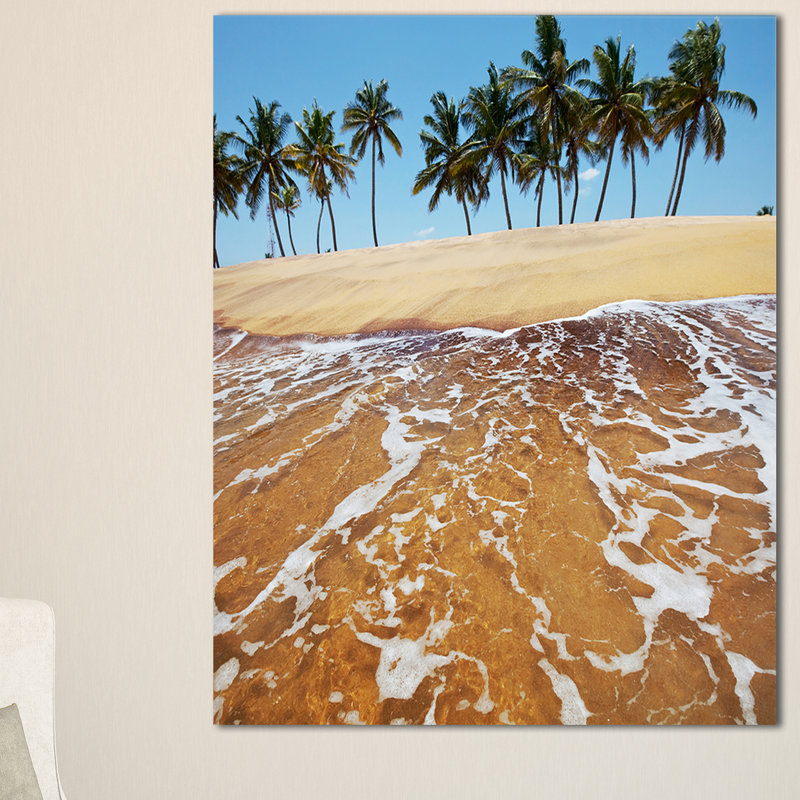 Plage tropicale avec crystal eaux, reproduction de photo sur toile tendue large mer, H 40 po x l 30 po x P 1 po, Toile tendue