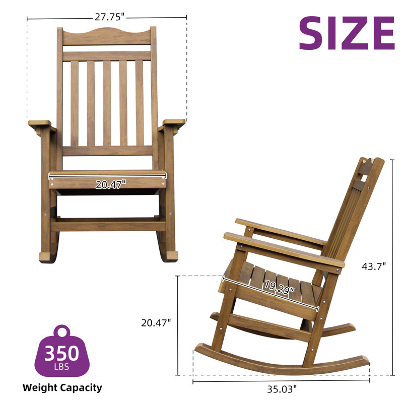 Ensemble de chaises berçantes en plastique Leiser, Brun
