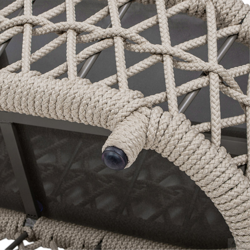 Everly 43.5" Oval Woven Patio Coffee Table Light Beige Olefin