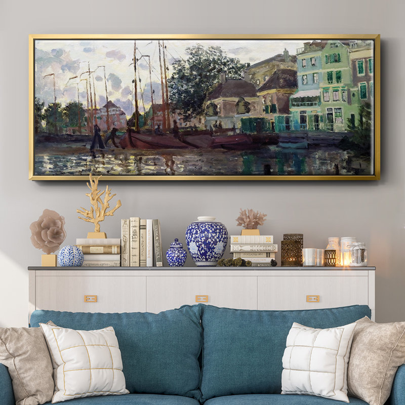 Zaandam, The Dike, Evening, 1871 - toile encadrée, H 12 po x l 30 po