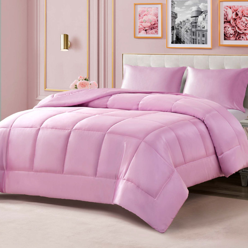 Édredons en duvet de satin rose Jucy Couture, King