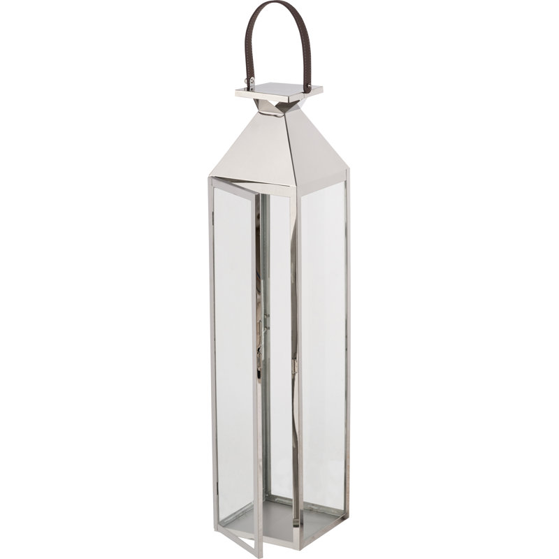 Metal Lantern, 81cm H x 19cm W x 81cm D, Silver