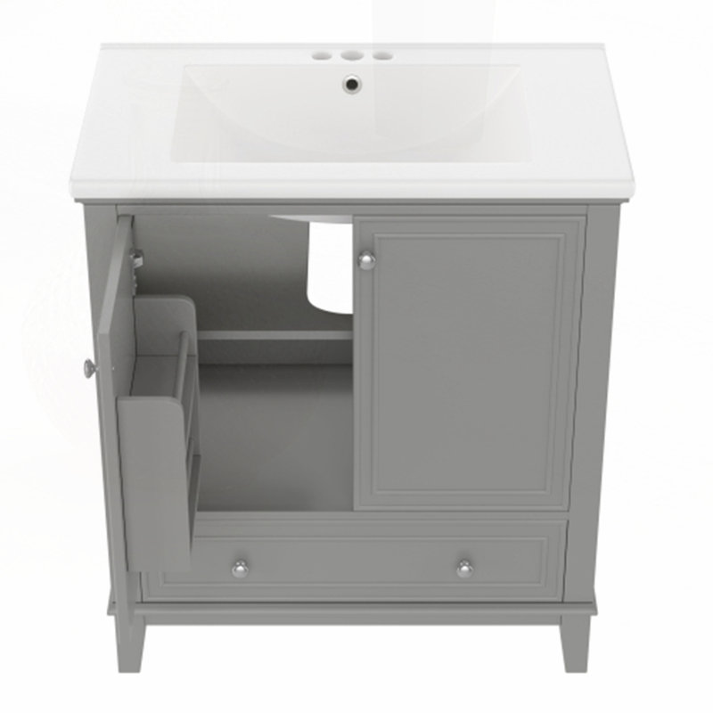 30" Bathroom Vanity with Sink Combo, Gray