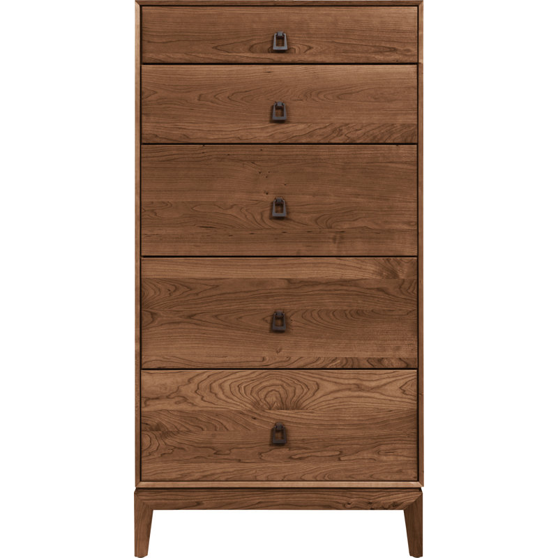 Commode 5 tiroirs Mansfield, Cerise brune, H 51,38 po x l 26,88 po x P 18 po