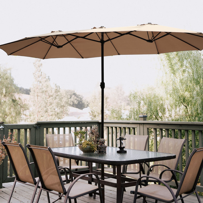 Parasol de marché rectangulaire 180 po x 108 po, Beige