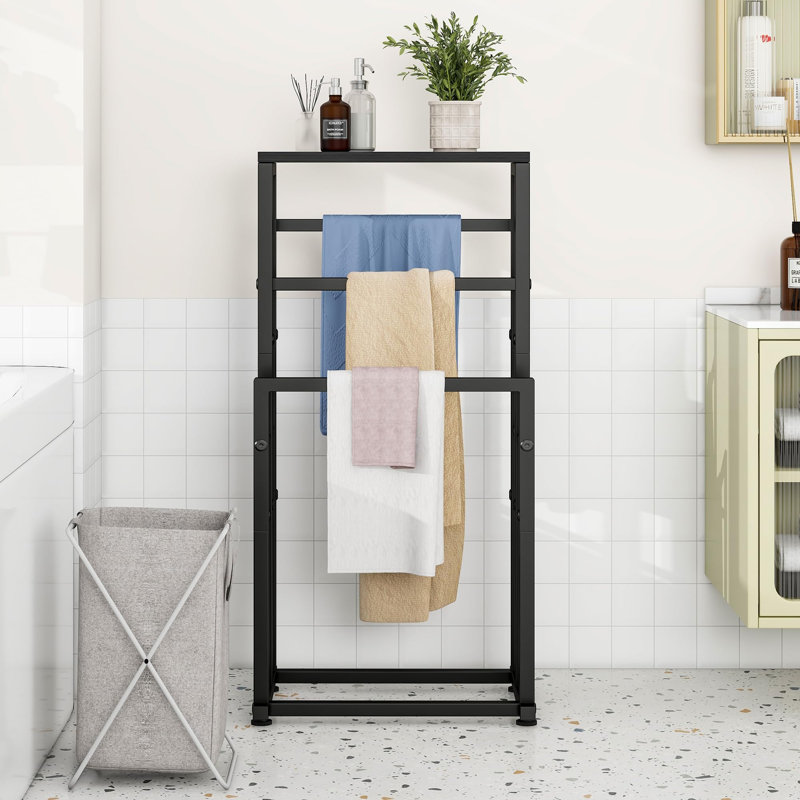 3-Tier Metal Towel Rack with Shelf