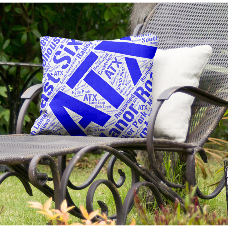 Coussin intérieur/extérieur austin, H 20 po x l 20 po, Oui, Bleu