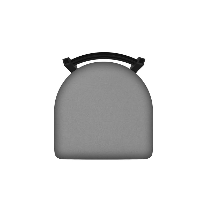 Tabouret de coiffeuse en métal Jackie, Vinyle - Gris galop, Noir froissé