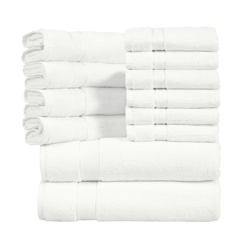 Ensemble de 10 pièces pour chambre d'amis en mélange de coton, Blanc