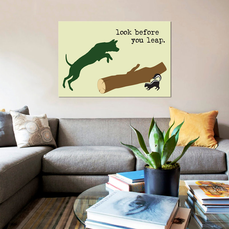 « look before », impression sur toile, H 26 po x l 40 po x P 1,5 po, Pas de tapis, Toile tendue
