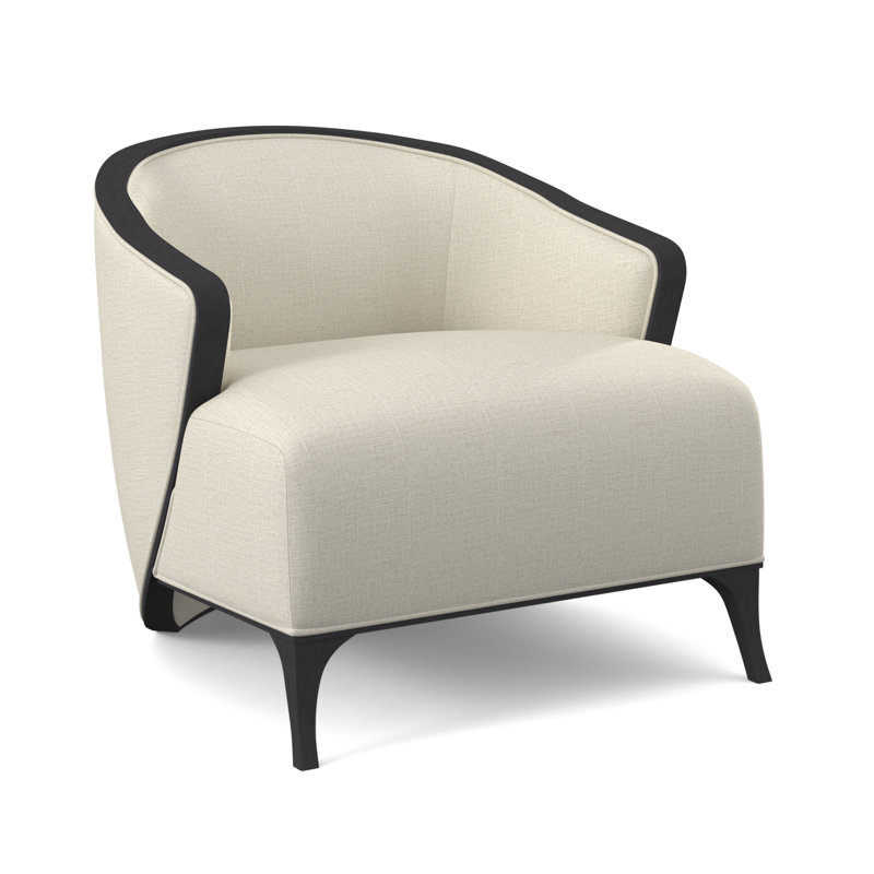 Fauteuil demi-tonneau Penegrine, Espresso, Neige Polly