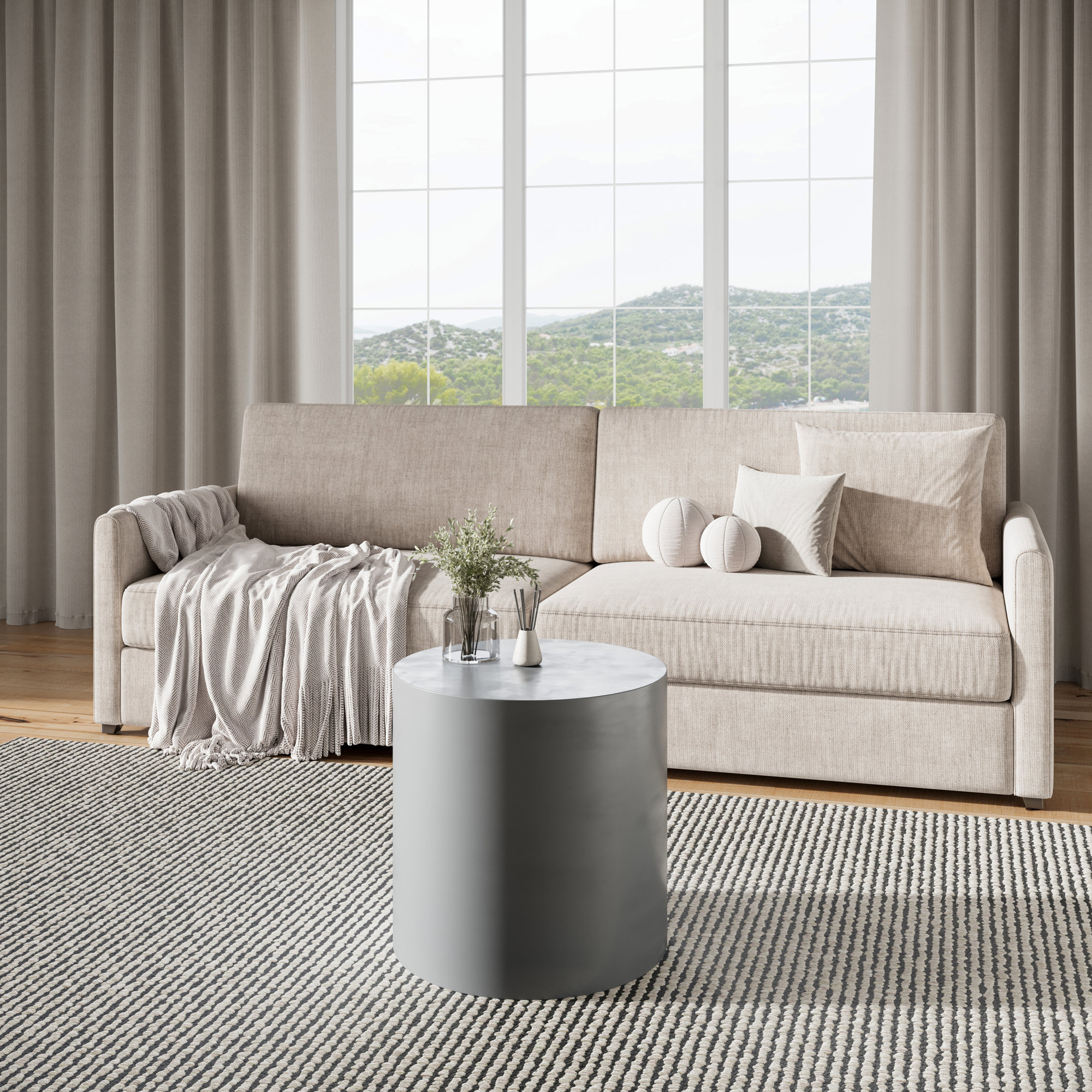 Arcadia 20'' Concrete Outdoor Side Table, Gray