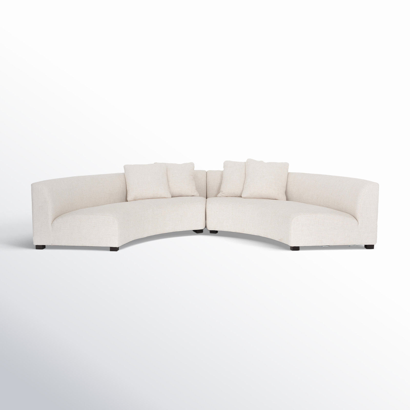 Fremont Modular Upholstered Sectional, Dover Crescent White Rayon / Viscose