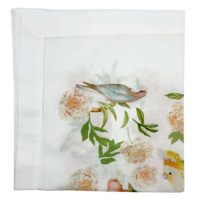 Peony Inspira Hemstitch 22" Linen/Cotton Napkin