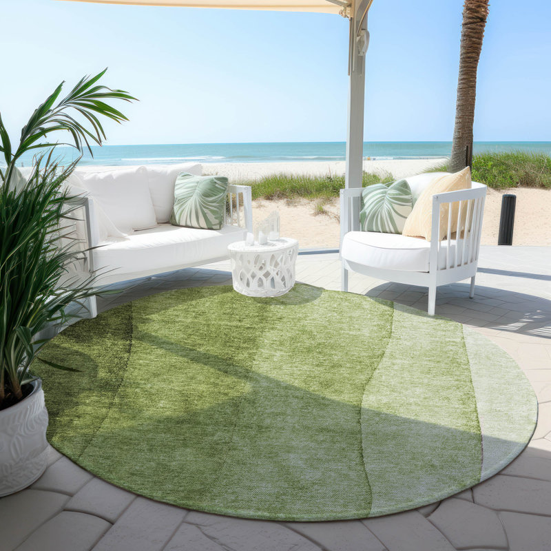 Tapis intérieur / extérieur Kelab avec envers antidérapant, Rond 8 pi