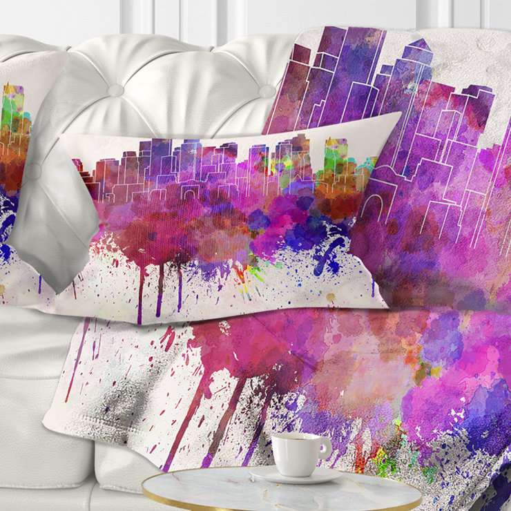 Boston Skyline - Cityscape Printed Throw Pillow