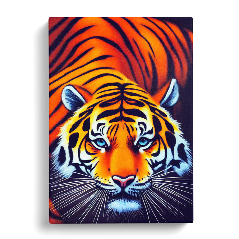 Tiger Retro - Wrapped Canvas, 50cm H x 35cm W x 3cm D