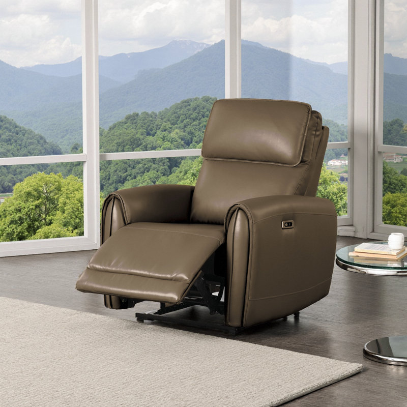 Contemporary Power Recliner with USB Charging & Plush Comfort | Adjustable Back & Footrest, Modern Design (35" W x 38.5" D)