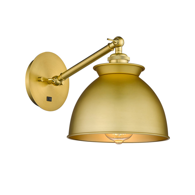 Shauna Armed Sconce, Incandescent, Satin Gold, Satin Gold