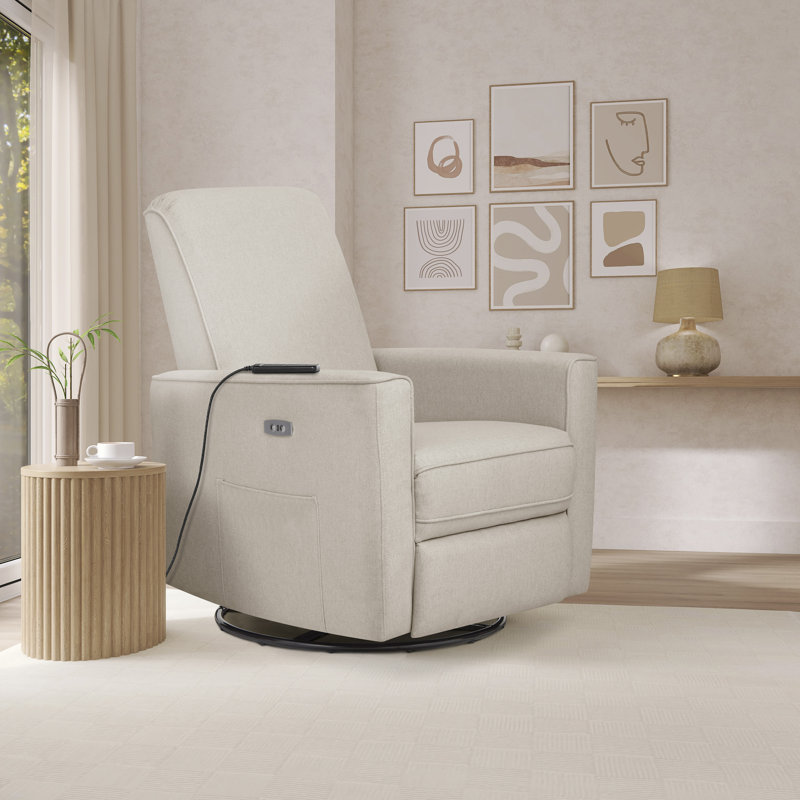 Power Reclining Massage Chair, Light Sand