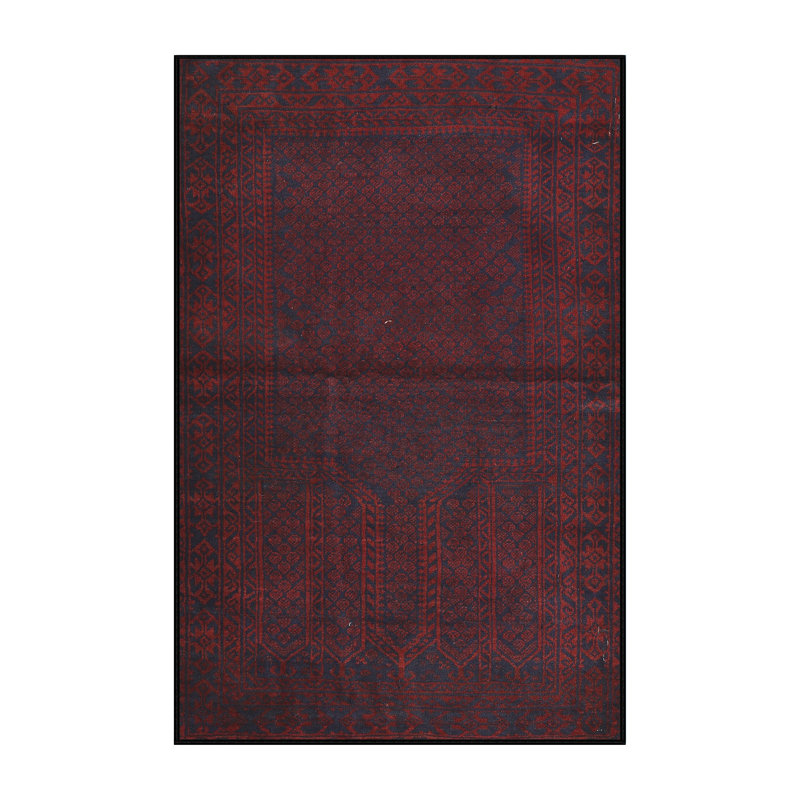 Tapis de zone rouge/brun 2658 traditionnel, Rectangle 5 pi x 7 pi