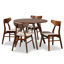 Ensemble de salle à manger en bois d'hévéa massif 5 pièces Xaverius-1931425080