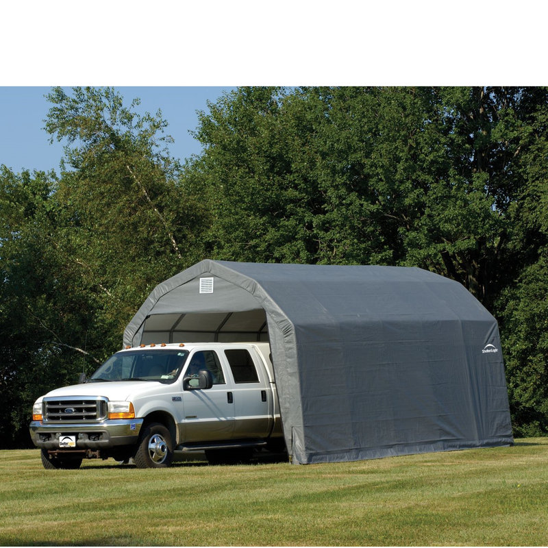 Grange de garage standard 12 x 24 pi ShelterCoat, Gris
