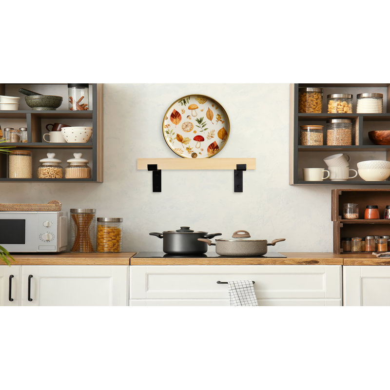 Rayne Plate Display Shelves, 16 x 3 x 2, Natural