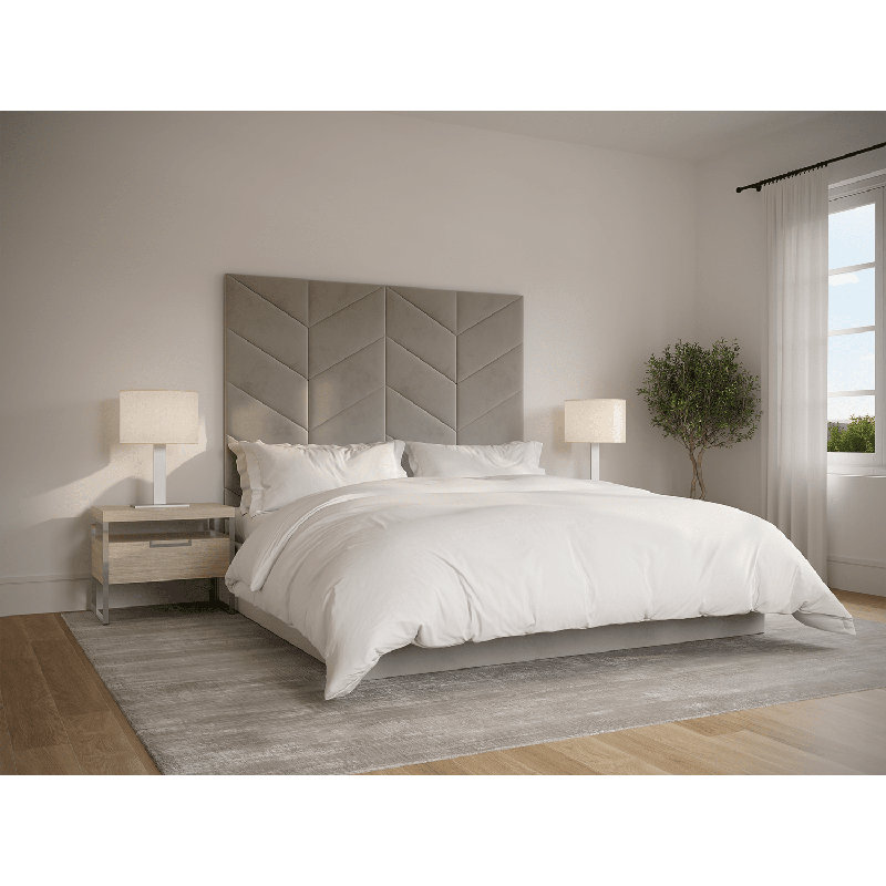 Sapan Upholstered Wall Panels - King/Cal King Size Wall Mounted Headboards - Weave Prestige - Twin/King - Set of 4 Modular Panels