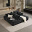 Canapé modulaire modulaire en chenille avec méridienne et porte-gobelets pour un confort de salon ultime.-1135937871