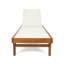 Chaise longue d'extérieur Liam, siège ergonomique en filet blanc, bois d'acacia brun