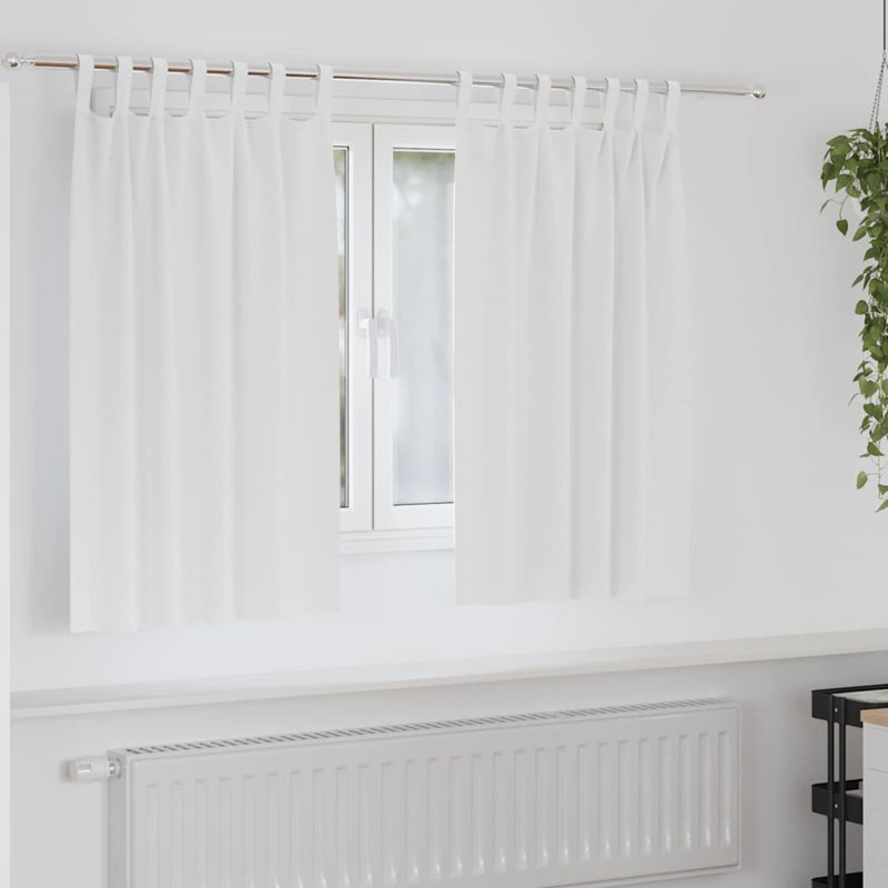 Curtains With Curtains 2 Pcs Polyester, 140cm Width x 140cm Drop, Pure White
