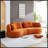 Orange Sectional Sofa With Removable Pillows