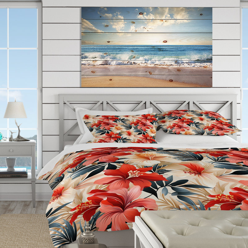 Ensemble de housse de couette Tropical Whisper, Housse de couette pour très grand lit et 2 très
