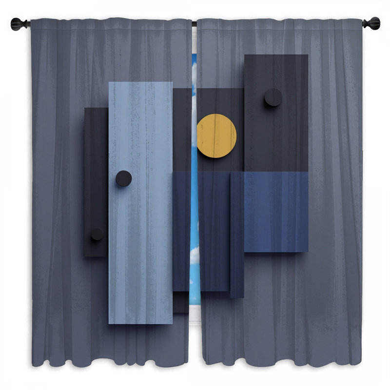 Rideaux géométriques géométriques transparents et obscurcissants - 2 panneaux, 56 po x 76 po - 2 panneaux