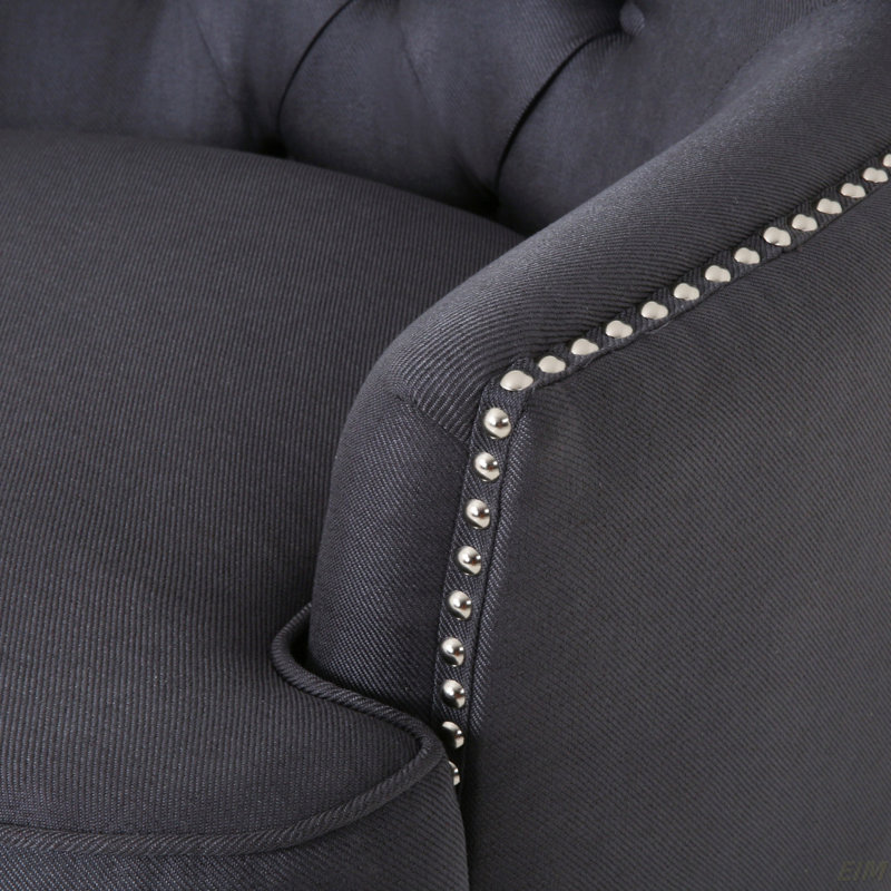 CHAISE CLUB + OTTOMAN, Noir