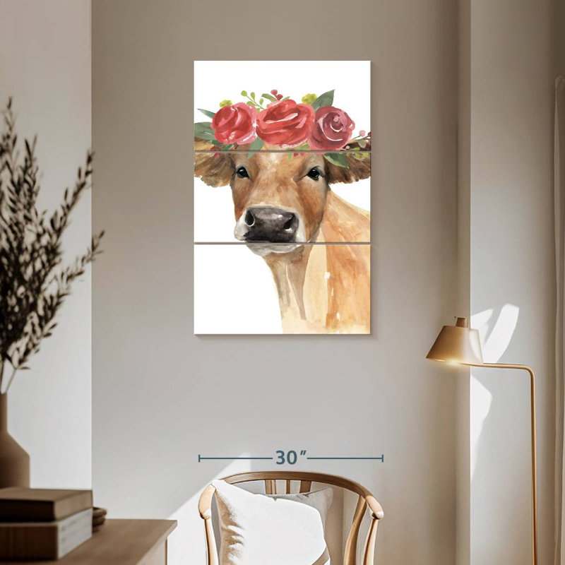Brampt Flowered Cow II, 57" H x 36" W