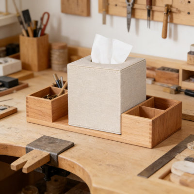 Couvercle de boîte à mouchoirs en cuir avec fermeture magnétique - Support élégant et durable pour meuble-lavabo, bureau, voiture et comptoir de salle de bain