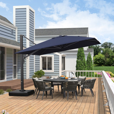Mcelfresh Square Cantilever Umbrella With Base,Navy
