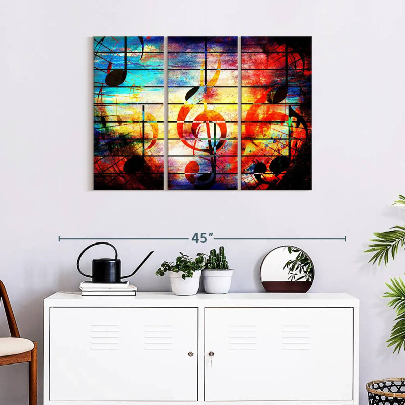 «Abstract Music Grunge», reproduction sur toile, H 24 po x l 38 po x P 1,25 po