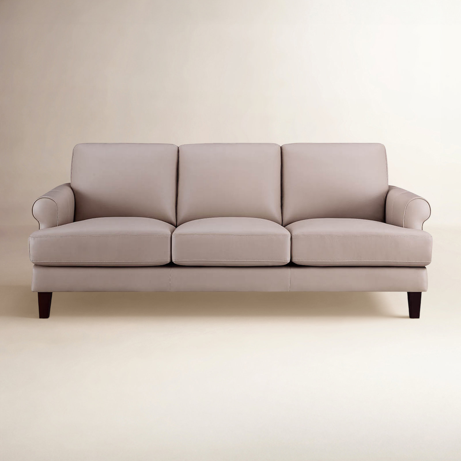 Maybell Top Grain Leather Sofa Couch, Maybell Brown Genuine Leather