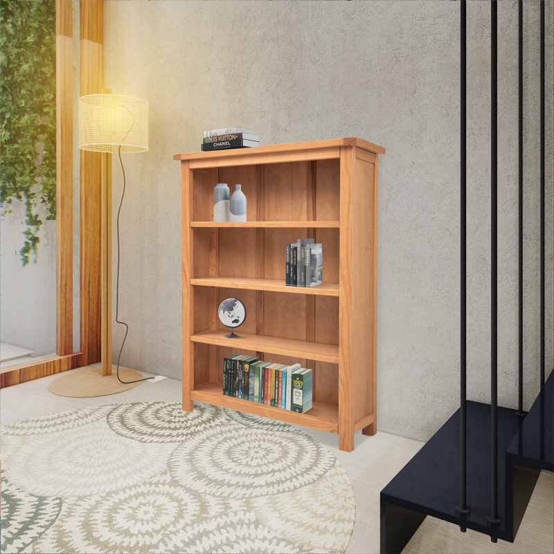 Venice 120cm H Standard Bookcase, Light Wood, (4 Shelves) 120cm H x 89cm W x 25cm D
