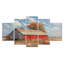 «Red Gray Summer Barn Breeze» - ensemble d'art mural grange
